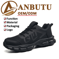 Chaussures de sécurité respirantes en maille avec embout en acier pour hommes, résistantes aux chocs et aux perforations, vente en gros, chaussures de travail pour la construction