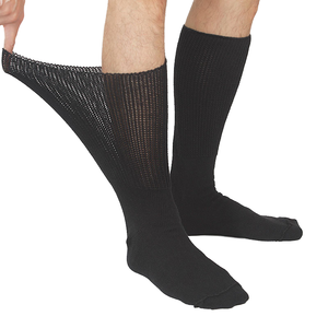 Calcetines de Hospital para Hombre, de Algodón Tejido, Extra Anchos, Negros, Elásticos, Transpirables, Antibacterianos, Casuales, de Otoño, Hasta el Tobillo, Venta al Por Mayor - Product Image 4