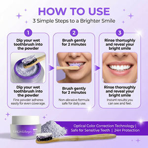 Kit Sbiancante per <span class=keywords><strong>Denti</strong></span> con Polvere Organica Viola PAP, Logo Personalizzato, Vendita all'Ingrosso - Product Image 5