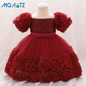 MQATZ Robe de Princesse de Haute Qualité à la Mode pour Enfant, Toutes Saisons, Manches Courtes, Robe de Demoiselle d'Honneur pour Fille, Idéale pour Fêtes d'Anniversaire - Product Image 4