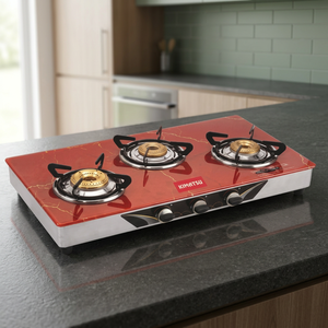 Nouvelle arrivée KIMATSU LPG Plaque de cuisson au gaz nano 3 brûleurs portable 30 cm Surface en verre Allumage électronique numérique Protection anti-extinction de flamme - Product Image 3