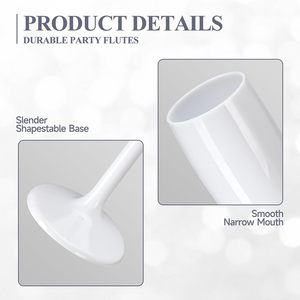 Flûtes à champagne incassables réutilisables en <span class=keywords><strong>plastique</strong></span> acrylique blanc avec logo personnalisé pour la fête de la douche nuptiale de mariage - Product Image 2