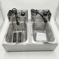 Friteuse à poulet à double cuve GRT-EF82 à usage commercial 6L+6L