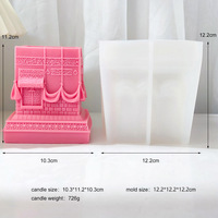 Figurine de décoration de maison, moule à bougie Kaaba, gel de silice, art islamique, table de cire de soja pour le ramadan, petits moules décoratifs pour la maison
