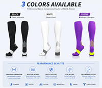 Chaussettes de compression athlétiques pour hommes et femmes, bas de sport personnalisés OEM pour la course à pied et le football