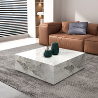 Table basse de salon de luxe italienne 2026, design moderne Normcore, haut de gamme, en ardoise claire, durable