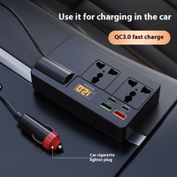 Chargeur Voiture Universel Haute Puissance 12V 24V 220V Convertisseur Automobile Alimentation Écran Numérique pour Téléphone Portable Ordinateur Portable Compatible PD