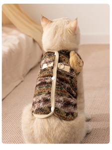 เสื้อกั๊กแมวขนฟูแบบมีฮู้ด MOM PUPU 3D ลายหมี สำหรับแมวไร้ขน ใส่สบายในฤดูหนาว ซักเครื่องได้ สีน้ำตาล Lomi/สีน้ำเงิน <span class=keywords><strong>Bundy</strong></span> - Product Image 6