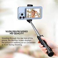 Écran Moniteur Flexible Magnétique Blanc de 4 Pouces pour iPhone, Accessoire en Plastique, Télécommande sans Fil pour Vlog, Selfie et Diffusion en Direct