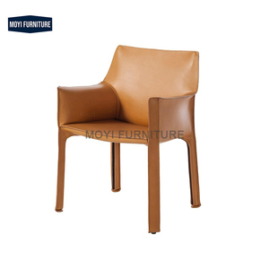 Muebles de restaurante de diseño italiano moderno Borgoña Café Restaurante Sillín Reposabrazos de cuero Sillas de comedor <span class=keywords><strong>vintage</strong></span> - Product Image 1