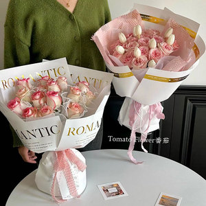 <span class=keywords><strong>Tando</strong></span> 45x30.2cm Bouquet Frais Matériel D'emballage Film Mat Simple Étanche Anglais Or Estampage Fleur Fraîche Papier D'emballage - Product Image 1