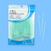 Vente en gros de produits publicitaires compostables personnalisés Brosse interdentaire jetable pour fruits par voie orale Cure-dents en plastique menthe à bas prix
