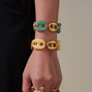 Vintage <span class=keywords><strong>rosa</strong></span> cruz conjunto - 18K oro strass joyería - retro collar/arolo pendientes/anillo acero inoxidable europeo - Product Image 4