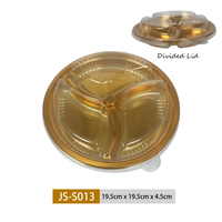 Boîte d'emballage jetable pour fruits mélangés avec couvercle, en PET de qualité alimentaire, 3 compartiments, mini plateau transparent en plastique pour snacks et amuse-gueules avec couvercle