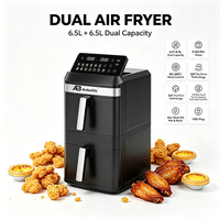 ANBOLIFE OEM&ODM Freidora de Aire Dual No Tóxica de 13L con Pantalla Táctil, 12 Funciones de Cocción con un Toque y Ventana de Visualización, Personalizada de Fábrica