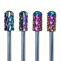 Prix d'usine Outils pour ongles en acier Tête de polissage d'ongles Tête de meulage en acier tungstène arc-en-ciel Outil de dépose d'ongles Foret 5XC 4XC
