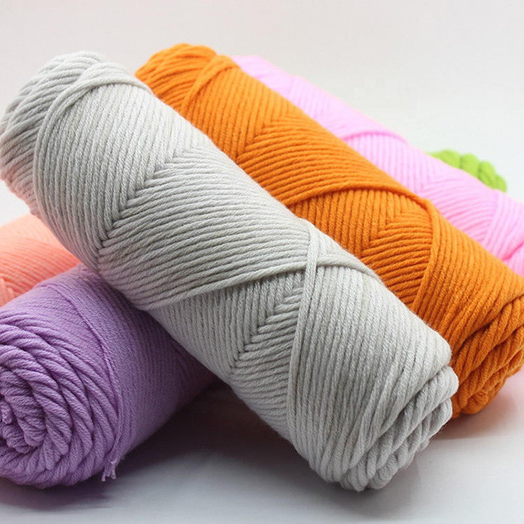 RongMeiXuan crochet bulky fancy chunky 100% acrylic 8ply milk cotton yarn