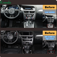 Krando Android Stereo GPS Multimedia + Virtual Digital Instrument Cluster untuk AUDI A4 A4L A5 2009-2015 Wireless Carplay Stereo