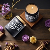 Witoyou 200g Zwarte Glazen Kerst Lavendel Luxe Private Label Sojawas Geurkaars Cadeau met Metalen Deksel voor Kerstmis
