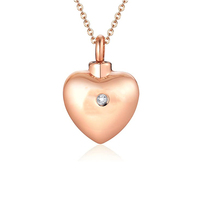 Collar con urna conmemorativa ecológica en forma de corazón de acero inoxidable para cenizas de mascotas, joyería ortodoxa para cremación.