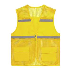 سترة أمان عاكسة عالية الوضوح للعمل على الطرق مع جيب، مصنوعة من شبكة تنفس - Product Image 6