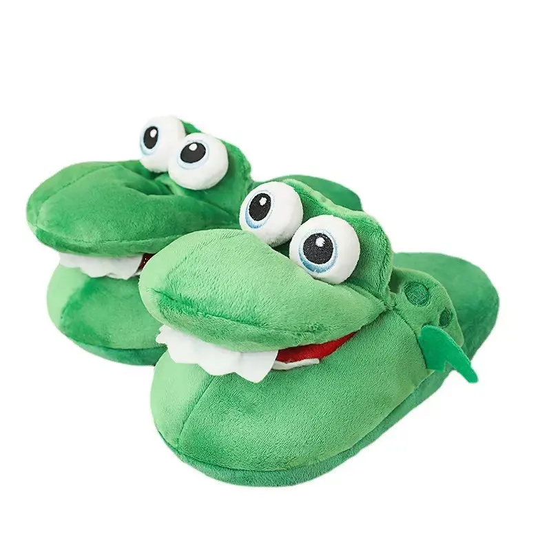 Hot Sale Cartoon Crocodile slippers open mouth Unisex Adult Cute Indoor Plush Slippers