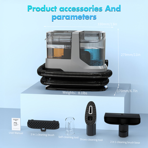 Aspirador de uso doméstico de 600W, lavadora de alfombras y máquina de limpieza en seco y húmedo, limpiador de alfombras de sofá para coche doméstico - Product Image 6
