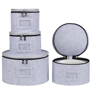Cajas de Almacenamiento de Vajilla de Porcelana de Fieltro, Contenedores de Almacenamiento de Tela Plegables y Apilables, Bolsa de Almacenamiento de Platos Acolchada Tipo Maleta - Product Image 4