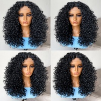 Perruques Synthétiques à Ondes Profondes Afro Crépues Bouclées Tressées Sans Colle Full HD Lace en Gros pour Femmes Noires