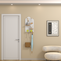 YZP Panneau perforé mural contemporain personnalisable en bois, organisateur de rangement multifonctionnel pour la maison avec trous décoratifs