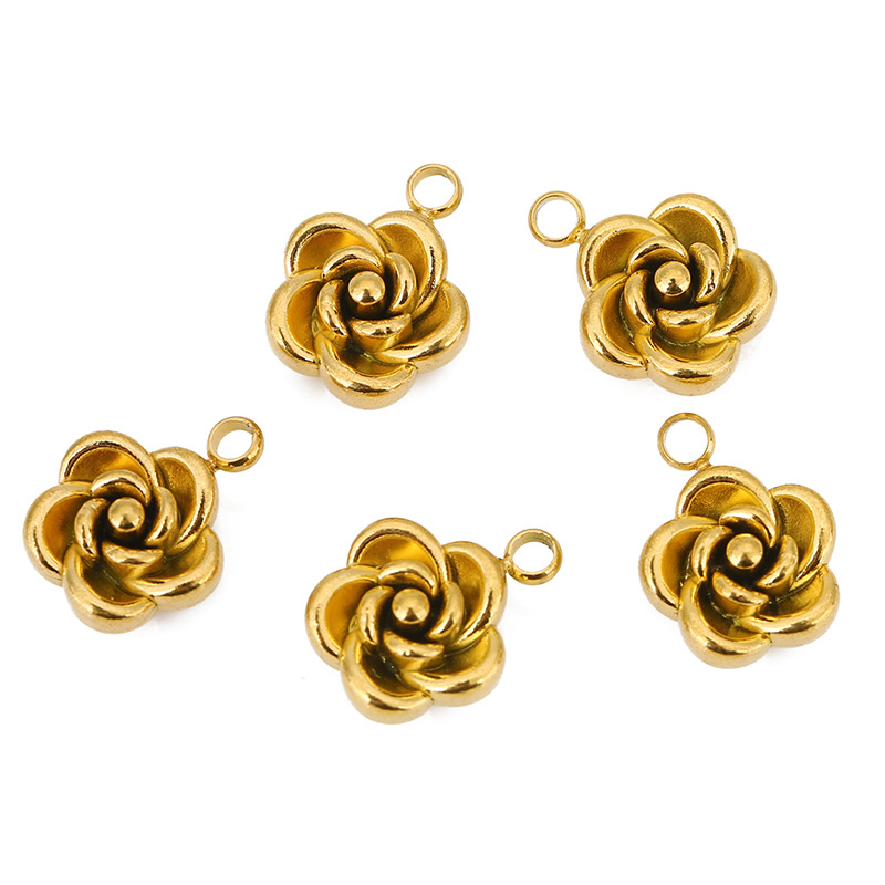 Colgante rosa de oro