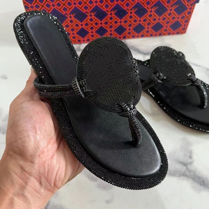 <span class=keywords><strong>Sandalias</strong></span> y Pantuflas Planas de Mujer con Pedrería TB, Marca de Diseñador Estadounidense, las Más Vendidas - Product Image 1
