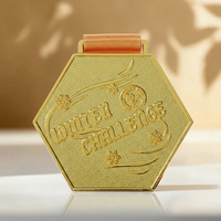 Médaille de course 3D en alliage de zinc, simple face, plaquée or et argent, avec logo et lettre personnalisés, et ruban