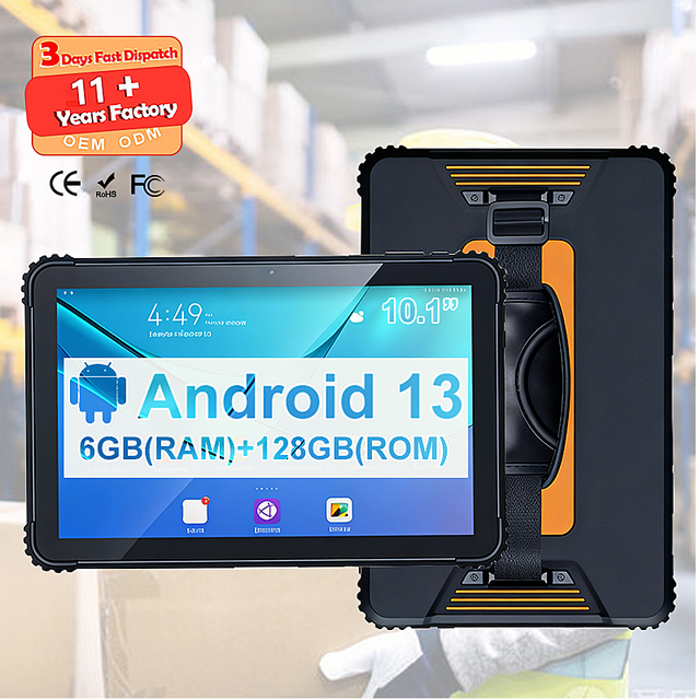 10.1Inch Industrial Rugged Tablet PC Octa Core 128GB Memory Android13 Ip68 Waterproof Fingerprint 4G Wifi NFC for Industrial Use