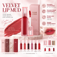 Teinte à lèvres veloutée longue tenue RTS 4ml, effet mat, 6 teintes, faible MOQ 2 pièces, vente en gros, logo personnalisé
