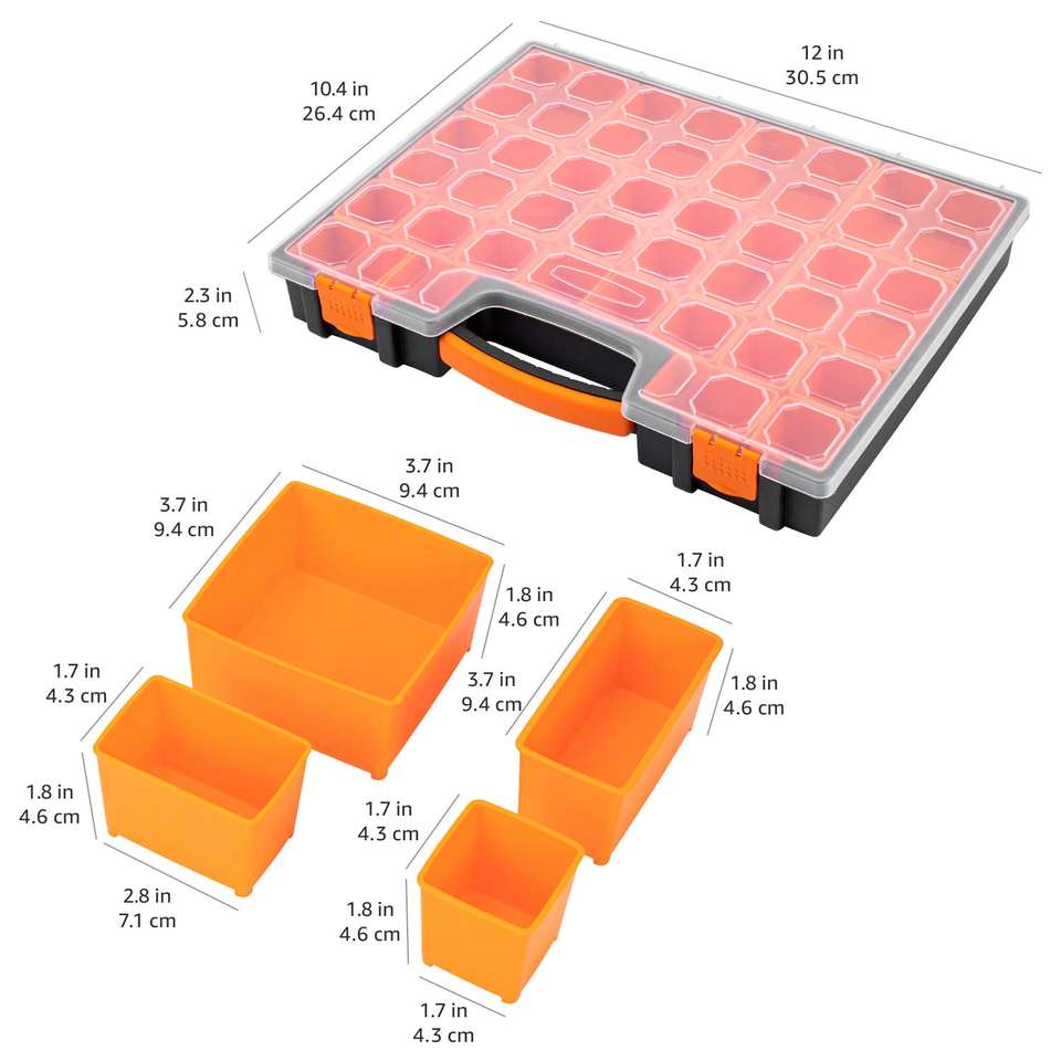 Box 9075 Storage Tool Box Basics 19-Removable Compartment Professional Organizer ...