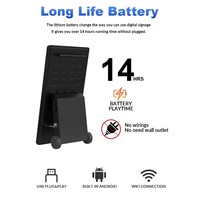Écran publicitaire intelligent portable sur pied de 43 pouces pour extérieur, panneau LCD, totem alimenté par batterie, OEM SDK, garantie 1 an
