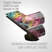 Affiche publicitaire LED transparente et flexible pour vitrine de magasin, centre commercial, métro, ascenseur - Affichage numérique intérieur personnalisable
