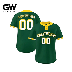 Jersey Baseball Pria Kustom OEM, Cetak Sublimasi, Kemeja Olahraga Kancing Penuh, Seragam Tim, Desain Logo, Nama dan Nomor yang Dipersonalisasi - Product Image 3
