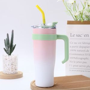 40oz <b>Travel</b> Car Ice Bully <b>Handle</b> Tumbler Vacuum <b>Mug</b> Lid Straw Non-Slip Base OEM ODM Custom Color - Product Image 6