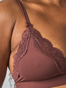 Ensemble de lingerie sexy <span class=keywords><strong>sans</strong></span> fil pour jeunes femmes, <span class=keywords><strong>soutien</strong></span>-<span class=keywords><strong>gorge</strong></span> en dentelle transparente non doublé et culotte assortie - Product Image 5
