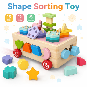 Blocchi Colorati Impilabili <span class=keywords><strong>Scatola</strong></span> dell'Intelligenza Giocattoli in Legno <span class=keywords><strong>Montessori</strong></span> per Bambini STEM Educazione Sensoriale Precoce <span class=keywords><strong>Scatola</strong></span> di Giocattoli Educativi - Product Image 6