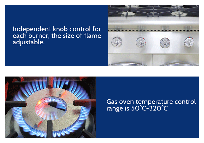 Commercial Standing Stainless Steel Gas Cooker 4 Burner Gas Stove With