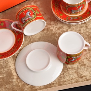 Tasse à café et à thé de l'après-midi de style européen, luxe léger, créative, en porcelaine osseuse, écologique, pour restaurant, cadeau - Product Image 4