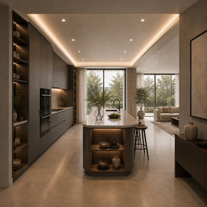 Meubles de <span class=keywords><strong>cuisine</strong></span> modernes de luxe avec îlot et plan de travail en quartz artificiel - Product Image 6