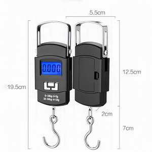 50kg Màu Đen kỹ thuật số có trọng lượng quy mô Độ chính xác đo quy mô với móc và xử lý cầm tay quy mô kỹ thuật số - Product Image 2