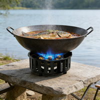 Estufa de Gas Portátil Ligera, Resistente al Viento y Plegable para Camping, 7 Quemadores, Potente Llama Automática, Sin Encendedor