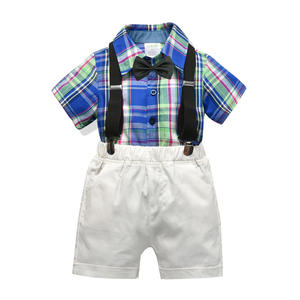 Conjunto de Camisa Informal Transpirable con Dibujos Animados y Pantalones Cortos con Tirantes y Corbata de Moño, Artículos Más Vendidos de China - Product Image 4