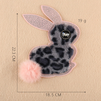 Mignon Animal Lapin Ours Fourrure Patch En Gros Fleur Perlé Patches Abs Perles Patch pour Vêtements