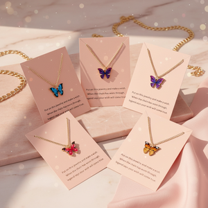 Wholesale Women's Aesthetic Dainty <strong>Necklace</strong> <strong>Thin</strong> <strong>Chain</strong> Colorful Butterfly Pendant <strong>Necklace</strong> for Women Cute Gold Jewelry for Women - Product Image 1
